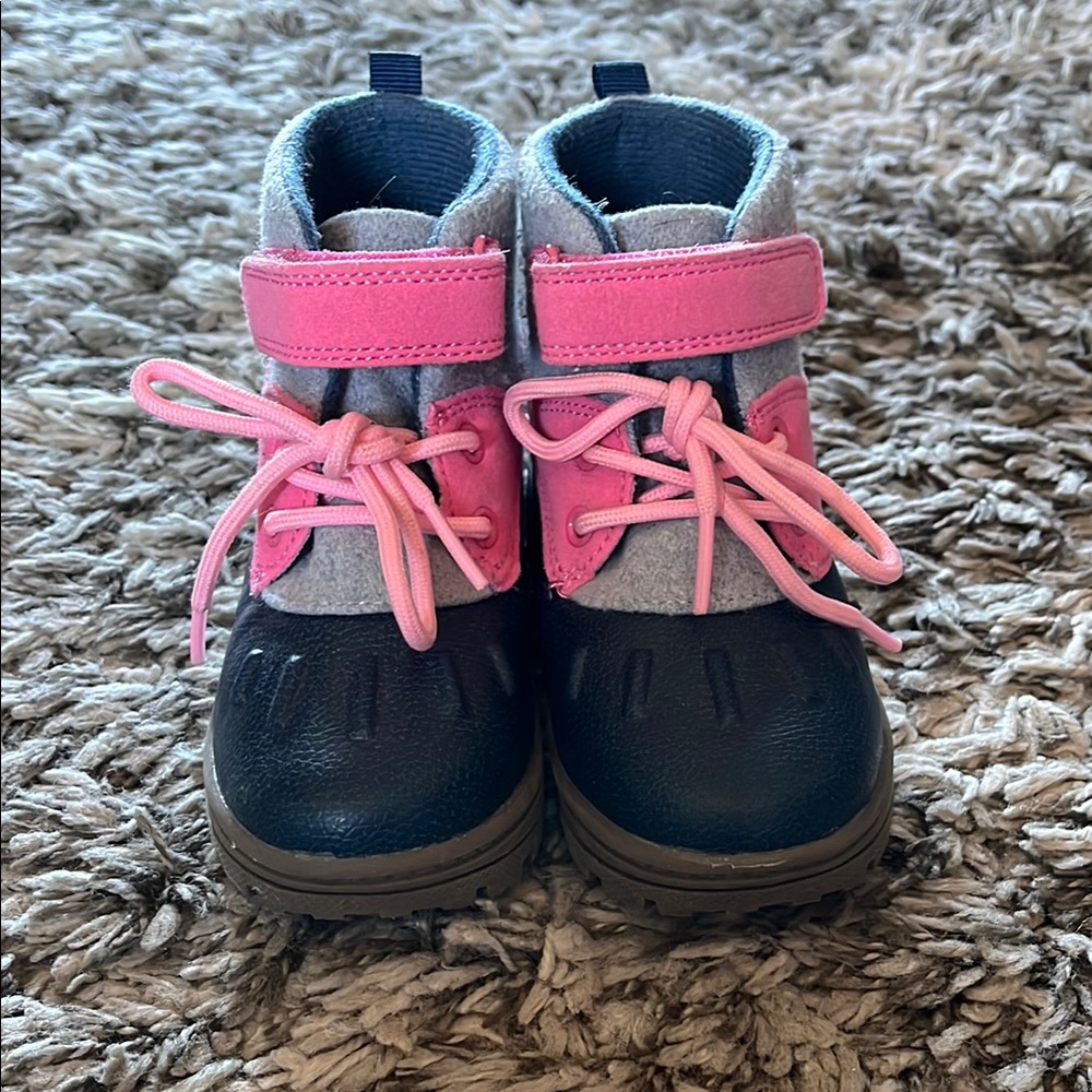 Carters Toddler Pink and Navy Boots